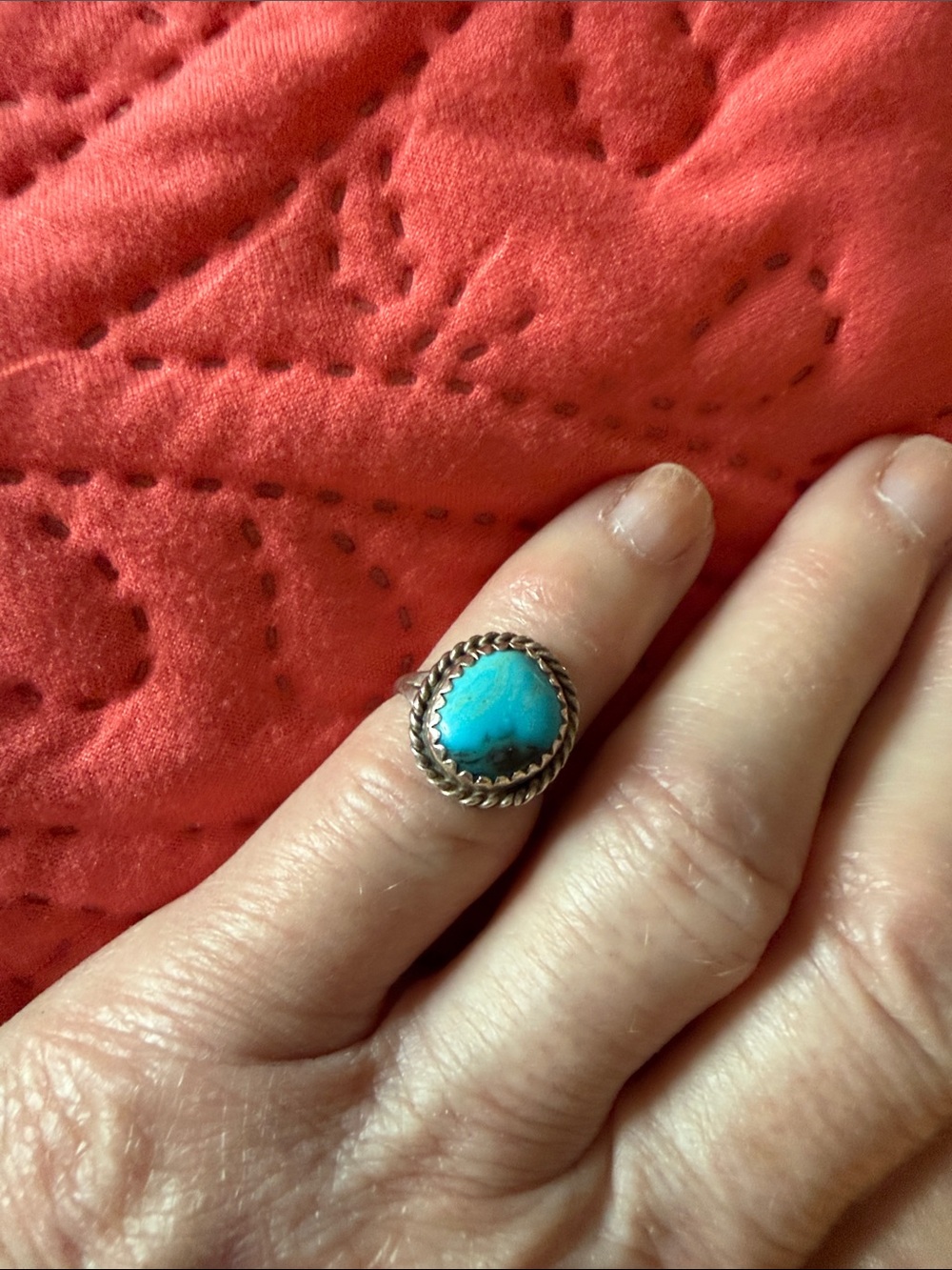 Sterling Silver Turquoise ring. Native Amer turquoise Ring I have had since 70’s